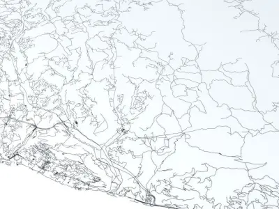 Sochi Road Network and Streets 3D model