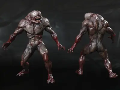 Big mutant Low-poly 3D model