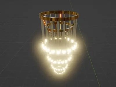 Halcyon Gold Four Tier Chandelier 3D model