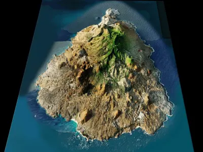 Ascension Island 3d Model Terrain 3D model