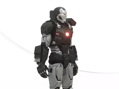 War Machine 3D Model Iron Man Armor MCU Inspired Low-poly 3D model