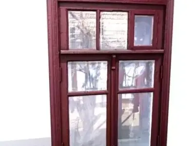 Window 7 wooden Low-poly 3D model