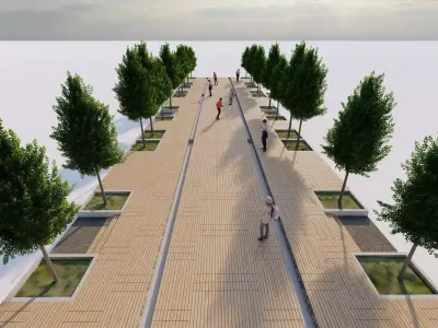 park-public bolvar-Private Landscape 3D model