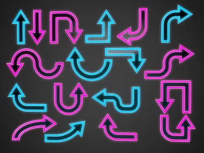 18 Neon Arrows Low Poly Sci-Fi Collection Pack  Low-poly 3D model