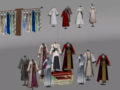 Display of ancient style clothing 3D model