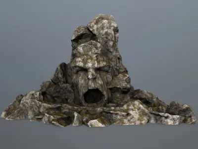 rock gate Low-poly 3D model