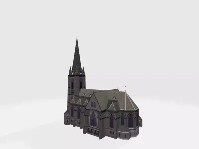 Germany Bielefeld Pauluskirche Low-poly 3D model