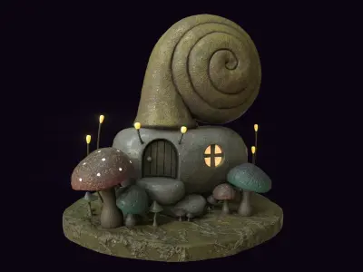 Snail Fairy House Low-poly 3D model