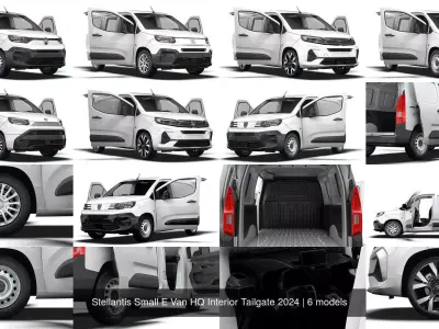 Stellantis Small E Van HQ Interior Tailgate 2024 3D Model Pack