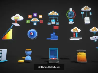 3D Button Collections 3D Model Pack