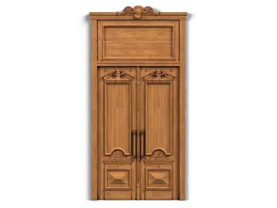 Door0011 ornate wooden door 3D model