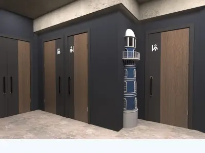 RESTAURANT RESTROOM DESIGN 3D model