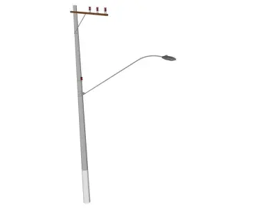 Concrete Lamp Post - Light Pole - Light Post - Street Light 45 3D model