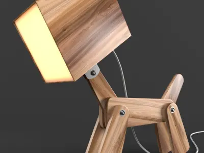 Dogi Adjustable Wooden Table Lamp 3D model