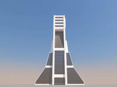 Futuristic Sci-Fi Skyscraper 02 Low-poly 3D model