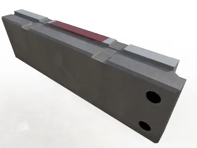 Concrete barrier textured unity asset prefab ready 3D model