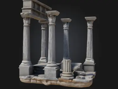 Ancient Ruins Scene  Echoes of a Lost Civilization 3D model