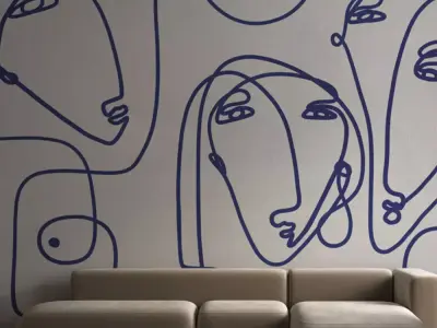 Abstract Line Faces Texture