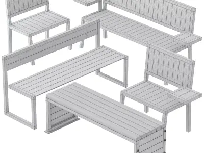 Urban Chairs Set 01 3D model