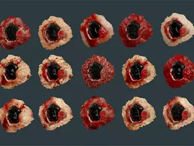 15 Skin Bullet Hole Seamless PBR Textures with Alpha Map Texture