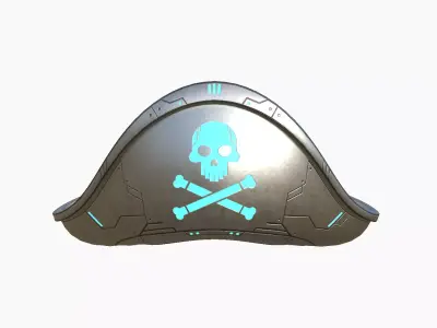 SciFi Pirate Hat A06 - Futuristic Character Design Low-poly 3D model