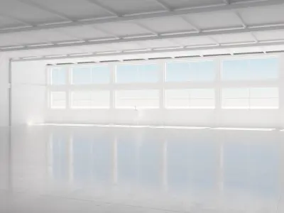 Industrial Hangar Hall Interior 4 Low-poly 3D model