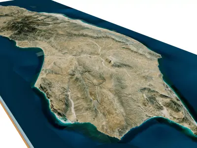 socotra island 3d model terrain Low-poly 3D model
