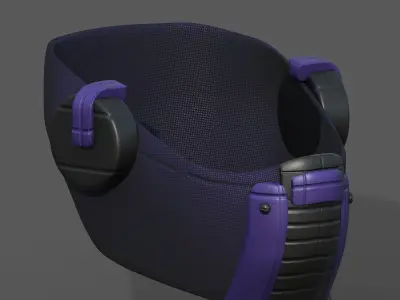 Gas mask respirator scifi futuristic 3d model  Low-poly 3D model 3