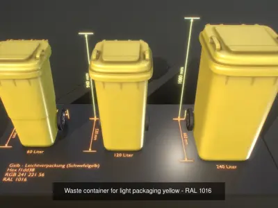 All Waste Containers Low-Poly and Game-Ready 3D Model Pack