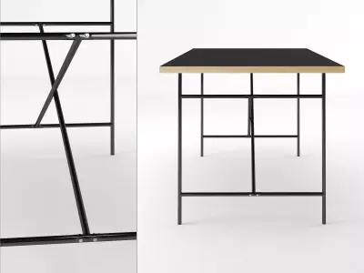 Eiermann table with top and legs 3D model