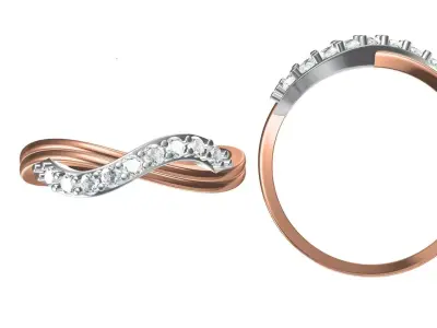 Light Weight Wedding Engagement Women Ring STL JCD Details 3D print model 21