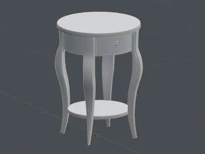 Wood End-Corner Table Low-poly 3D model