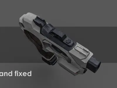 Low Poly Sci-Fi Pistol  Low-poly 3D model
