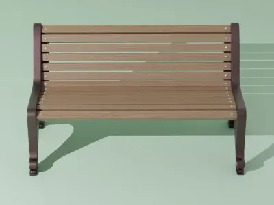 Wooden Bench 3D model
