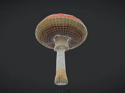 Fly Agaric 2 Low-poly 3D model