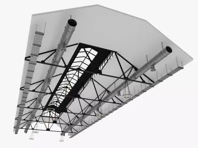 Ceiling Ventilation Pipes 24 3D model