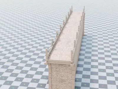geometry nodes procedural medieval bridge generator 3D model