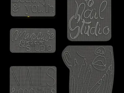 Neon sign Beauty1 Low-poly 3D model