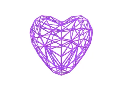 Stylish Heart V2 008 Low-poly 3D model