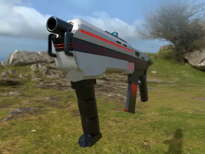 Sci-fi shotgun Low-poly 3D model get