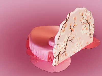 3D Model of Barbie Luxury Bed  3D model