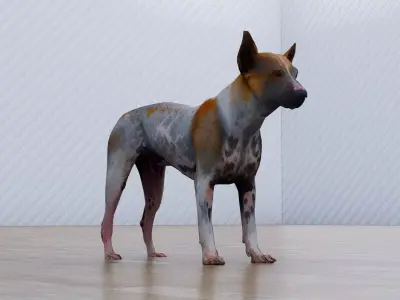 Mixed-breed dog Low-poly 3D model