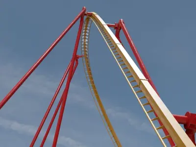 Rollercoaster Low-poly 3D model