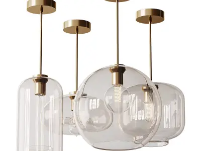 Moderne glazen hanglampen light 3D model