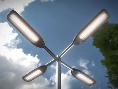 Street-Light 11 Pole-2 Version-6 Low-poly 3D model