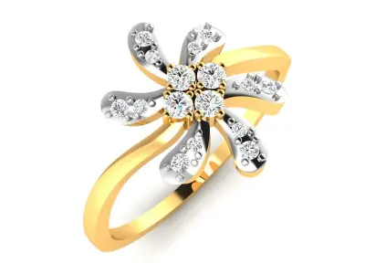 Diamond Ring For Women 3d Print Model 3D print model 43