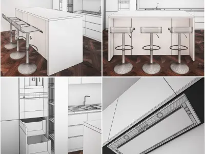 Kitchen Furniture X 3D model