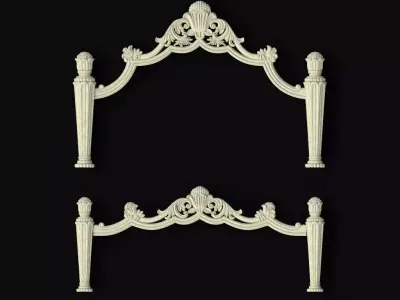 headboard and footboard of the bed 3D model
