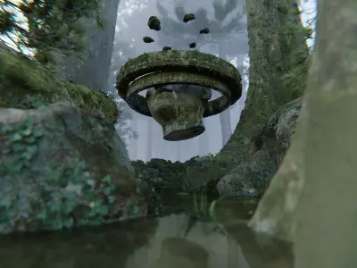 The Enigma Stone Sanctuary scene Made In Blender3D 3D model