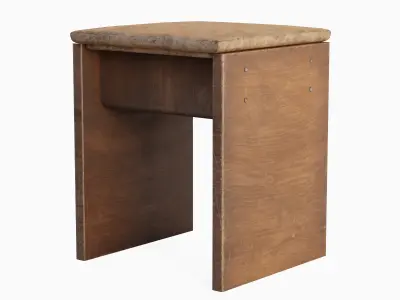 Wooden Stool A 01  Low-poly 3D model